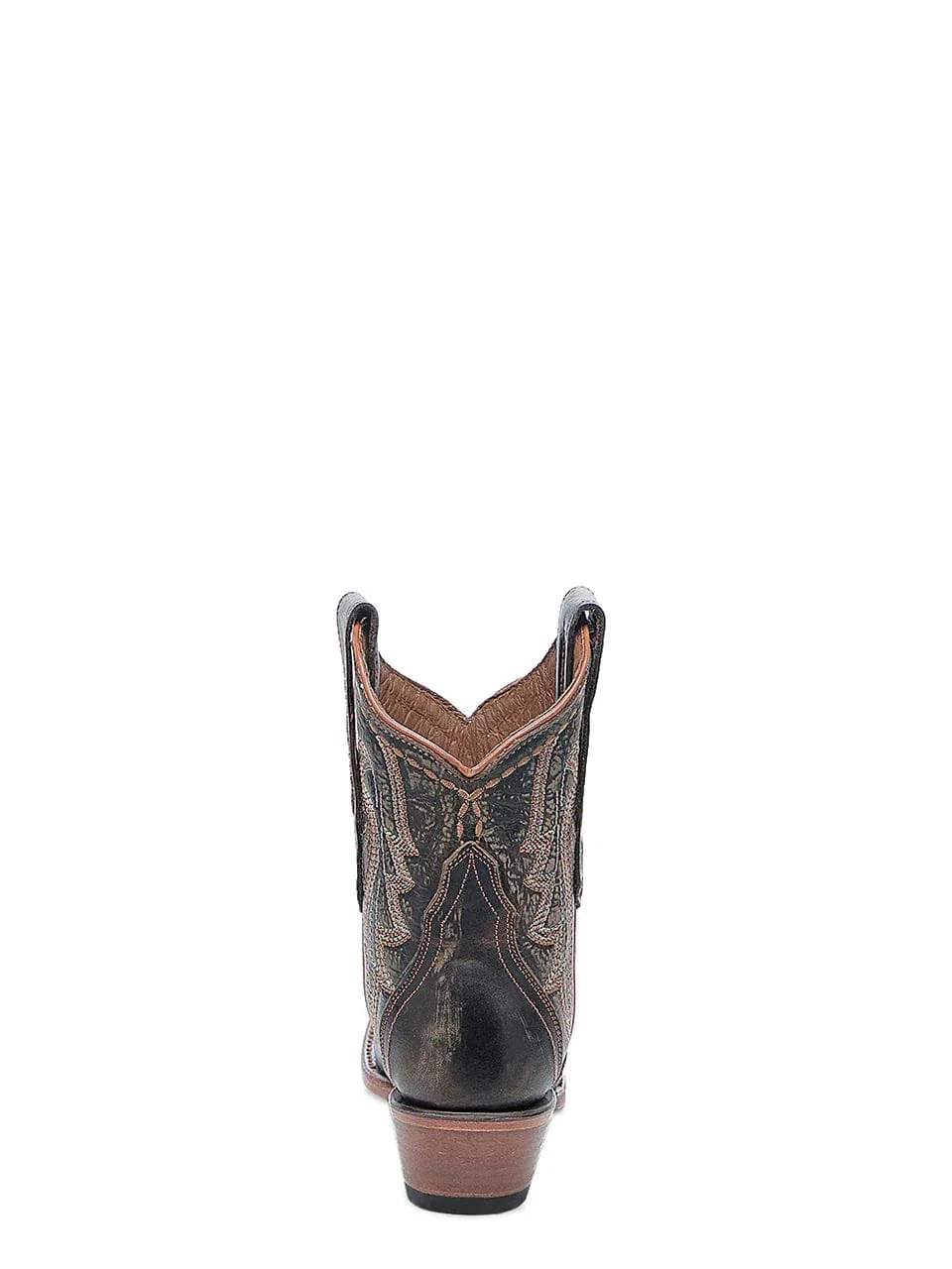 Circle G Women's Chocolate Embroidery Snip Toe Ankle Booties L6240 - Image 4