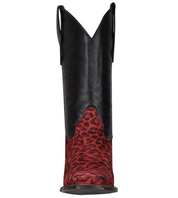 Circle G Kids Red Leopard Black Shaft Cowgirl Boots J7110 - Image 4