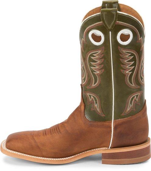 Justin Men's Bent Rail Austin Cognac Brown Square Toe Western Boots BR307 - Image 3