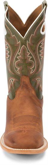 Justin Men's Bent Rail Austin Cognac Brown Square Toe Western Boots BR307 - Image 5
