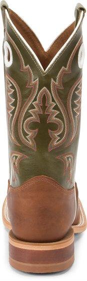 Justin Men's Bent Rail Austin Cognac Brown Square Toe Western Boots BR307 - Image 6