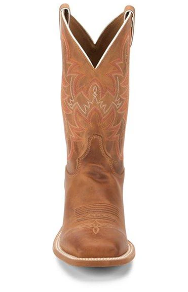 Justin Men's Bent Rail Austin Distressed Cognac Cowboy Boots BR735 - Image 5