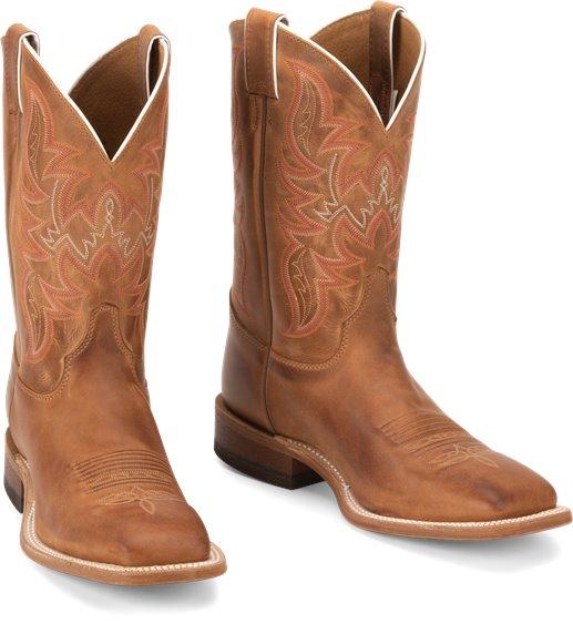 Justin Men's Bent Rail Austin Distressed Cognac Cowboy Boots BR735 - Image 7