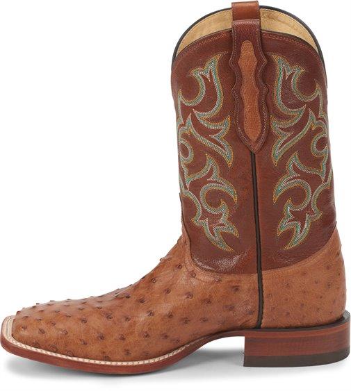 Justin Men's Exotic Truman Cognac Full Quill Ostrich Cowboy Boots 8516 - Image 3
