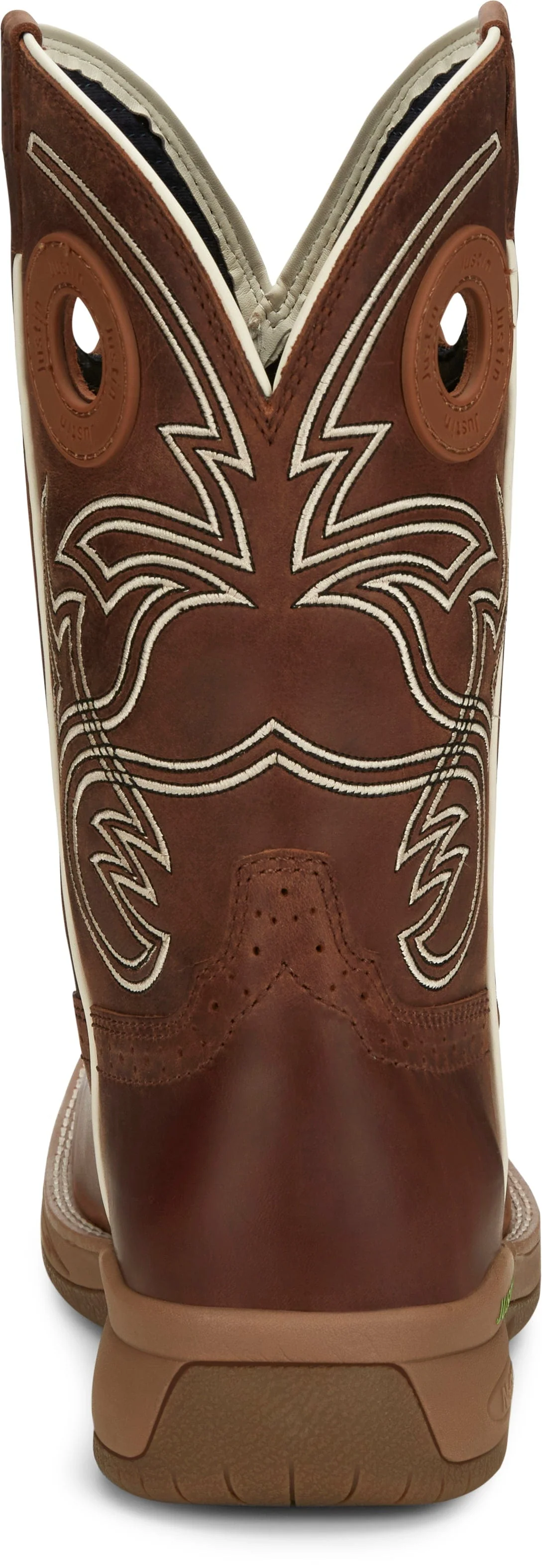 Justin Men's Nitread Spice Brown Waterproof Square Toe Work Boots CR3200 - Image 6