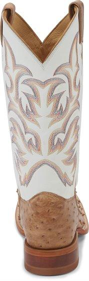 Justin Men's Pascoe Antique Tan & White Full Quill Ostrich Exotic Western Boots 8572 - Image 6