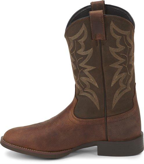 Justin Men's Stampede Buster III Distressed Brown Round Toe Western Work Boots 7221 - Image 3