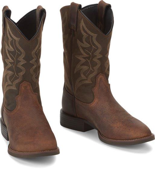 Justin Men's Stampede Buster III Distressed Brown Round Toe Western Work Boots 7221 - Image 7