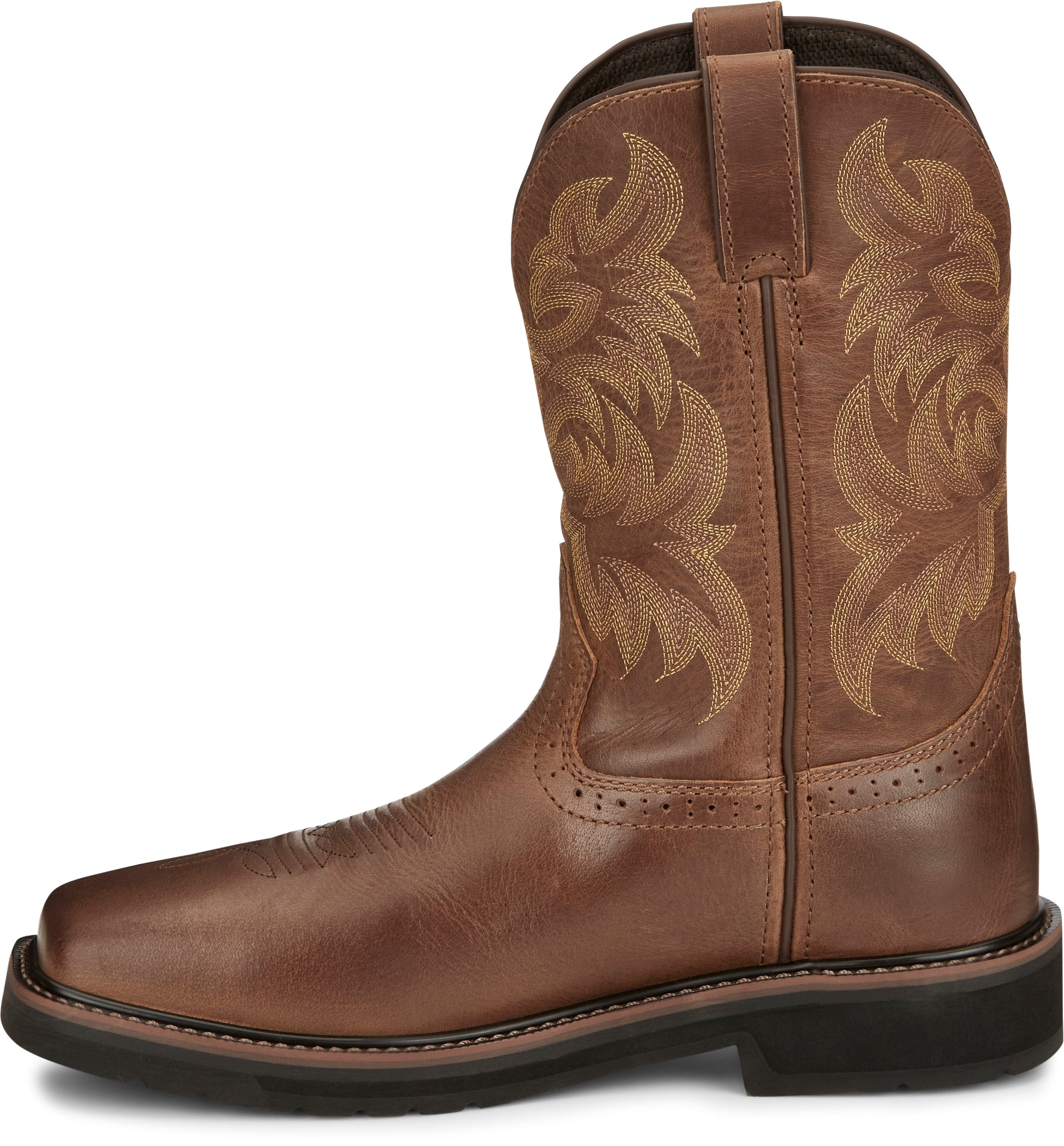 Justin Men's Stampede Handler Brown Safety Toe Work Boots SE4824 - Image 7