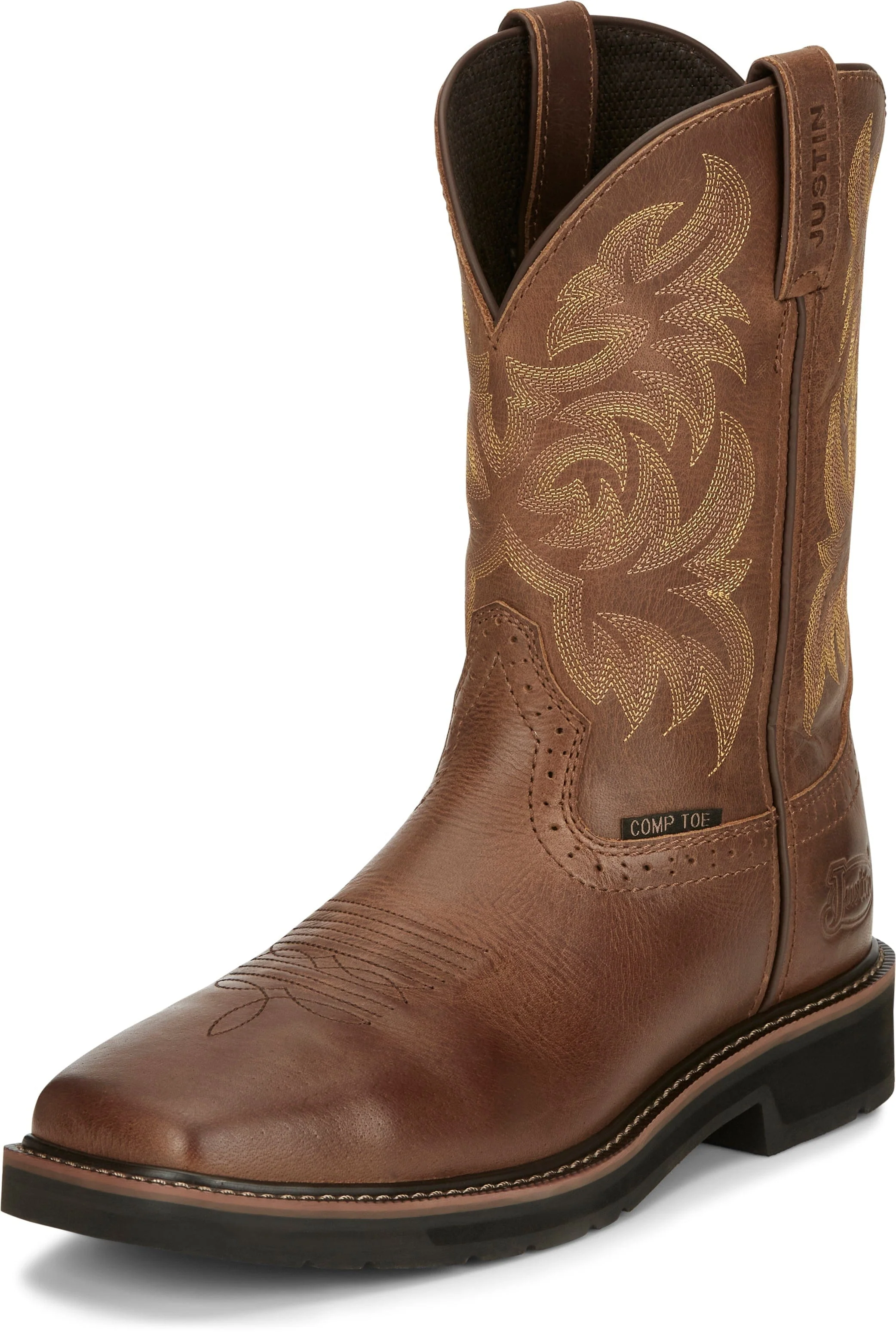 Justin Men's Stampede Handler Brown Safety Toe Work Boots SE4824 - Image 8