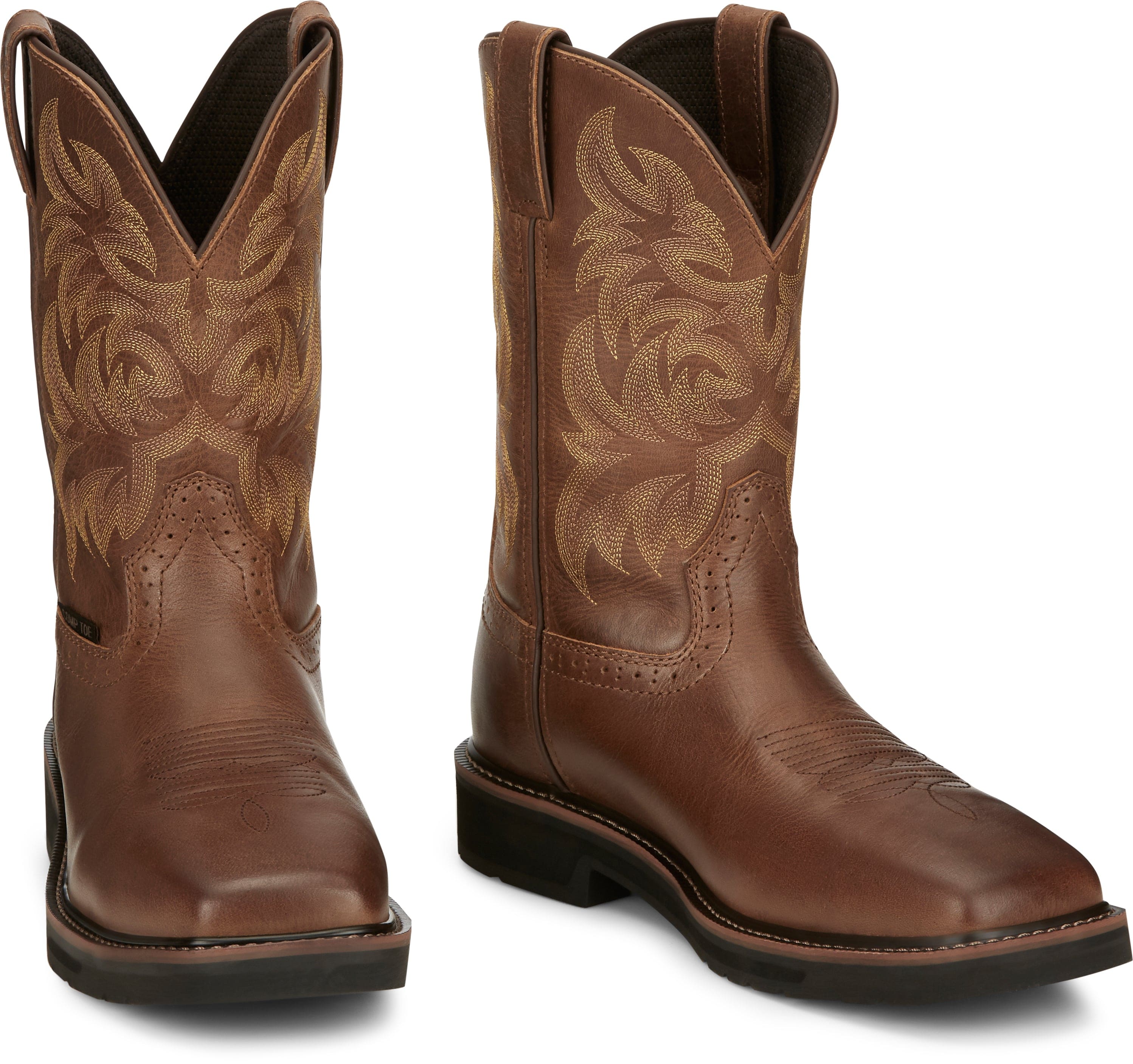 Justin Men's Stampede Handler Brown Safety Toe Work Boots SE4824 - Image 9