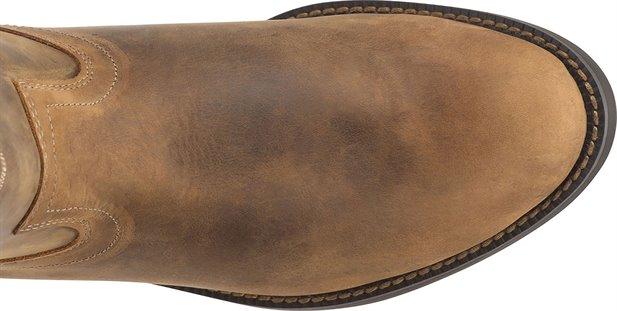 Justin Men's Stampede Jeb Tan Apache Round Toe Roper Boots 3902 - Image 4