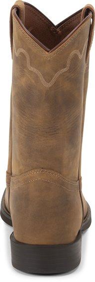 Justin Men's Stampede Jeb Tan Apache Round Toe Roper Boots 3902 - Image 6
