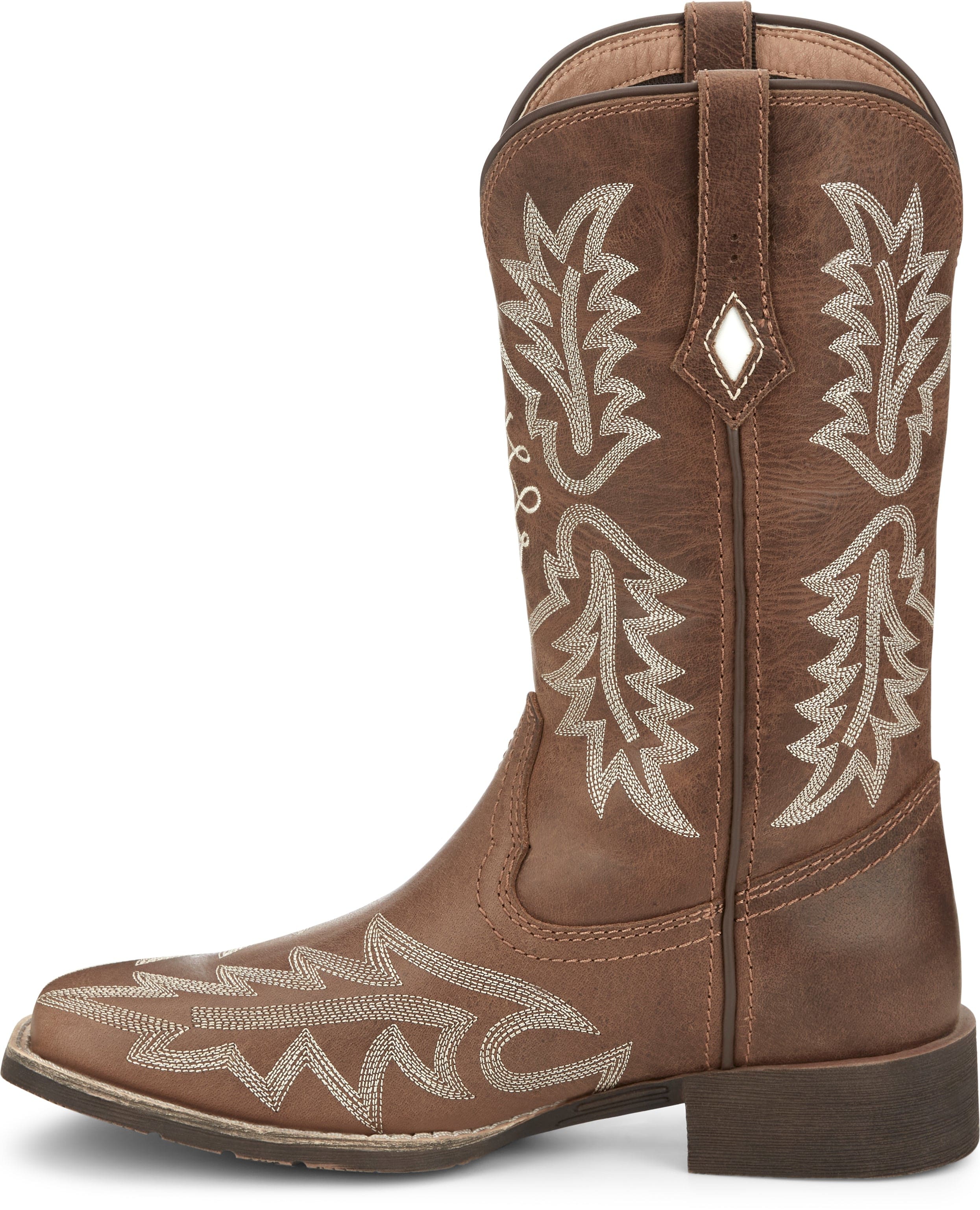 Justin Women's Carsen Brown Square Toe Western Boots GY2974 - Image 4