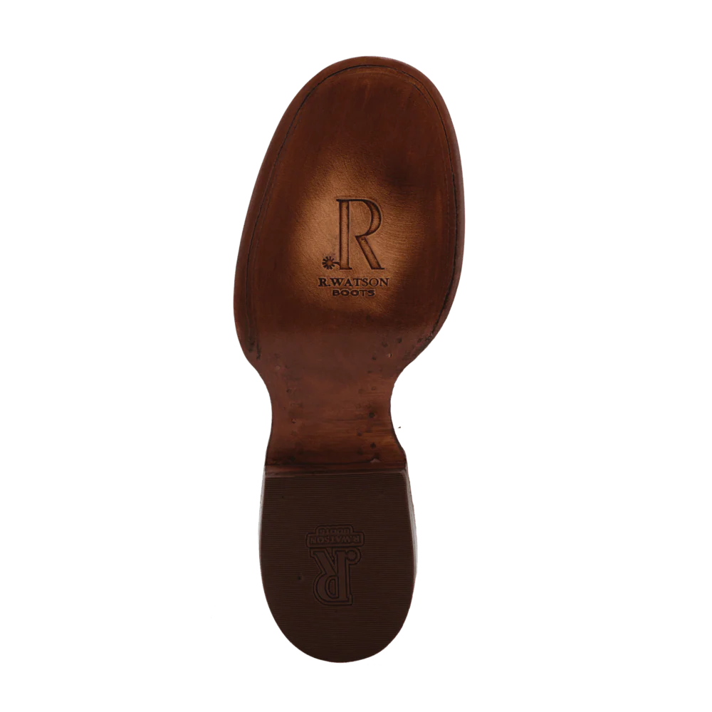 R. Watson Men's Black/Mad Dog Peanut Goat & Ostrich Exotic Western Boots RW5000-2 - Image 3