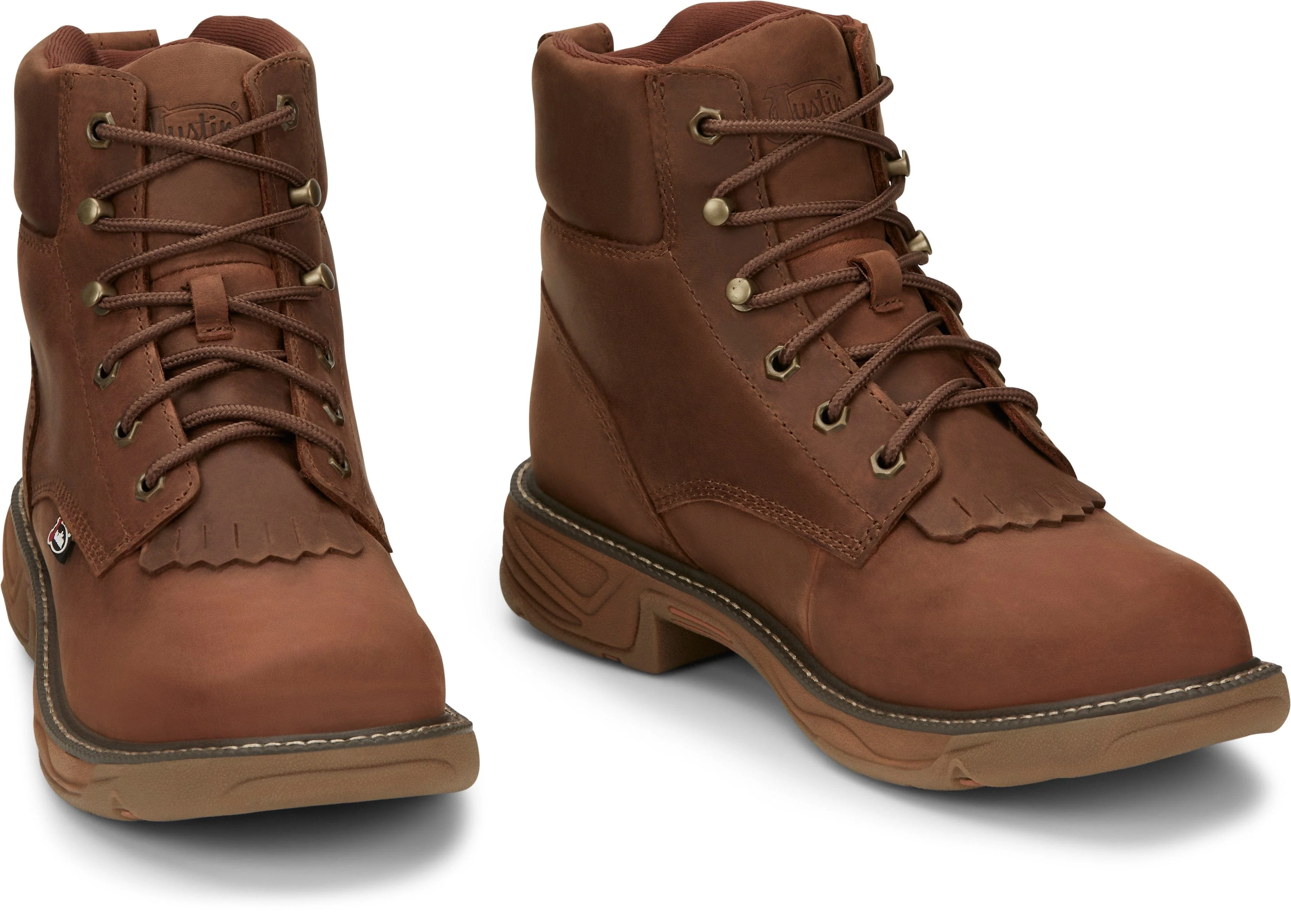 Justin Men's Rush Barley Brown Round Toe Waterproof Work Boots SE465 - Image 8